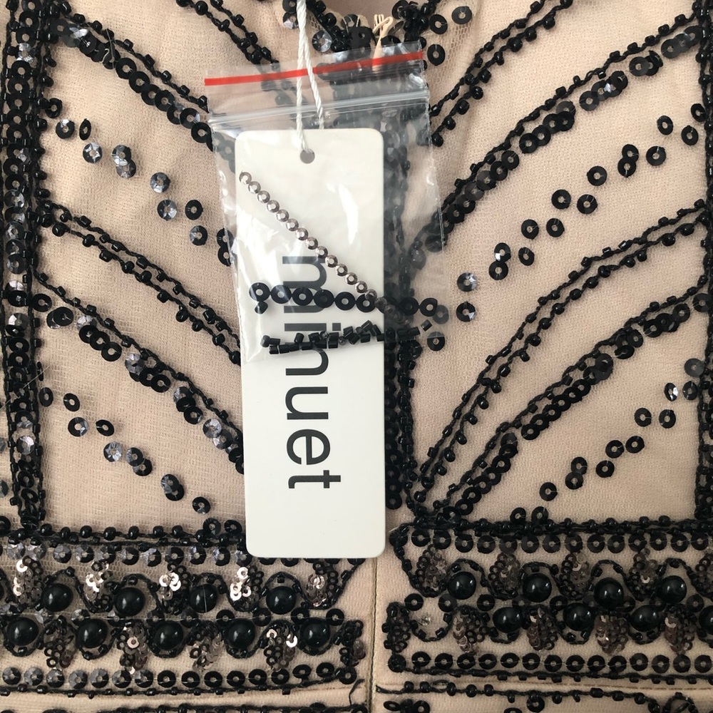 NWT Nude/ Black Rhinestone/ Bead Dress - Picture 6 of 6